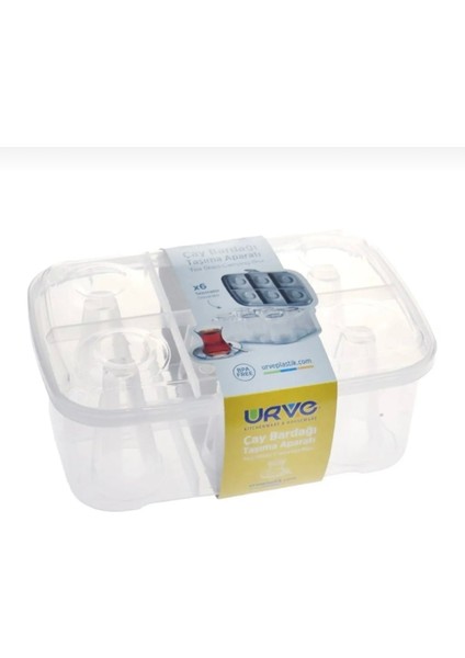 Bhrstore- 6 Bölmeli Çay Bardağı Taşıma / Saklama Aparatı Kutusu Seyahat Piknik Karavan Bardaklık