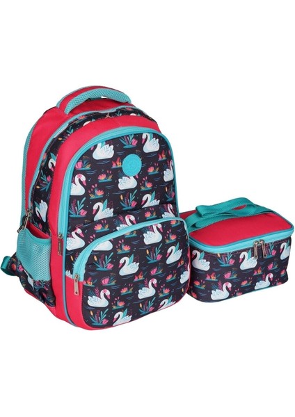 Kız Çocuk Kız Desenli Ilkokul Sırt Çantası Ve Beslenme Çantası Tek Ebat