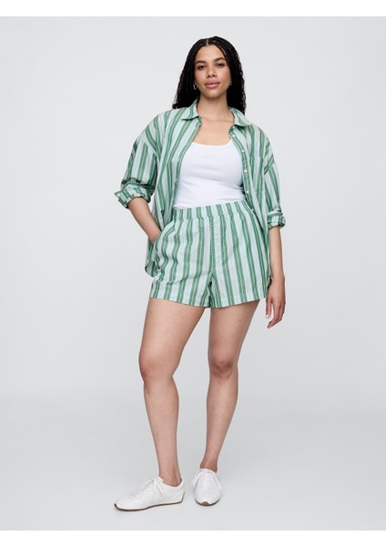 Kadın Yeşil Poplin Şort fırsatları