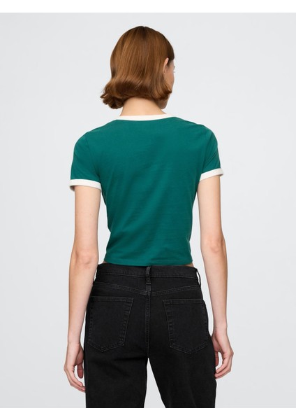 Kadın Yeşil Gap Logo Crop T-Shirt fiyatları