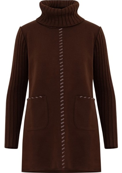 1009 Cepli Dikiş Detaylı Triko Tunik Tikro Tunik 11231303001009 Qks Tunik #23-10#