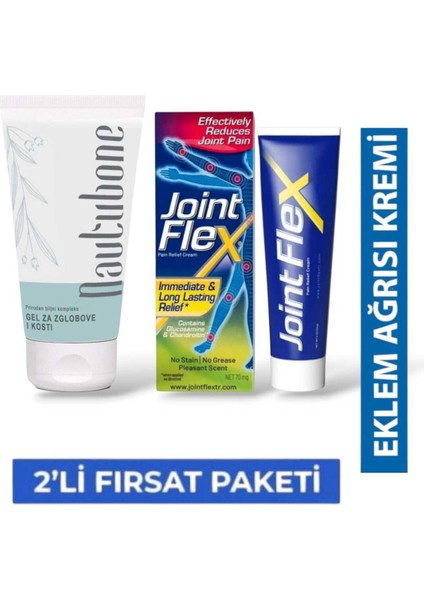 Nautubone ve Joint Flex Kas Iskelet Bel Sırt Eklemler Fıtık Gibi Tüm Vücut Ağrılarında Etkili 2'li Krem Set Halinde