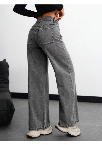 Kadın Bol Kesim Geniş Paça Rahat Baggy Jean Kot Salaş Pantolon fiyatları