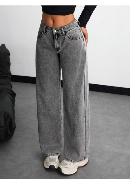 Kadın Bol Kesim Geniş Paça Rahat Baggy Jean Kot Salaş Pantolon modelleri