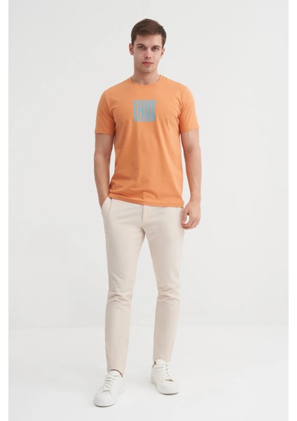 Bisiklet Yaka Somon Erkek T-Shirt 4165 modelleri