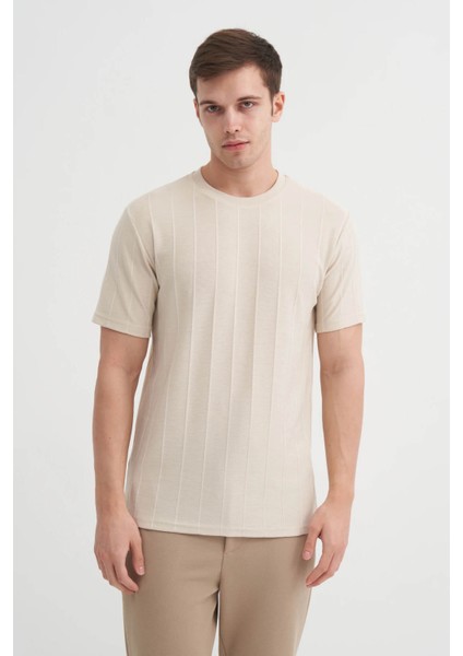 Bisiklet Yaka Bej Erkek T-Shirt 4203 fiyatları