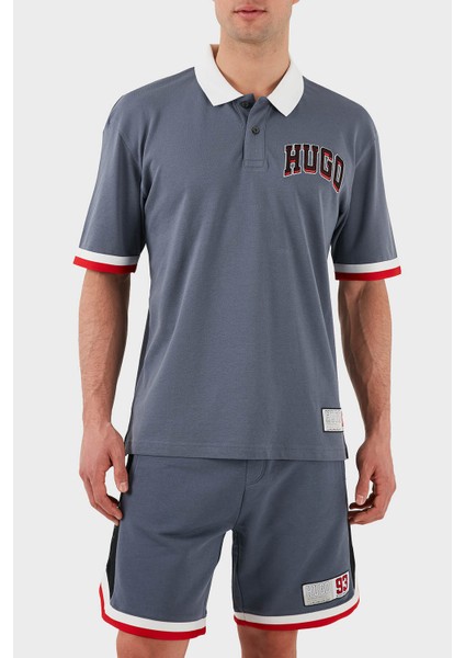 Logo Baskılı Pamuklu Regular Fit Düğmeli Polo Yaka T Shirt Erkek Polo Yaka T Shirt 50510183 462