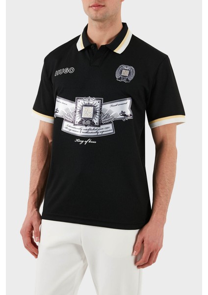 Relaxed Fit Logo Desenli Düğmeli Polo Yaka T Shirt Erkek Polo Yaka T Shirt 50516088 001 indirimleri