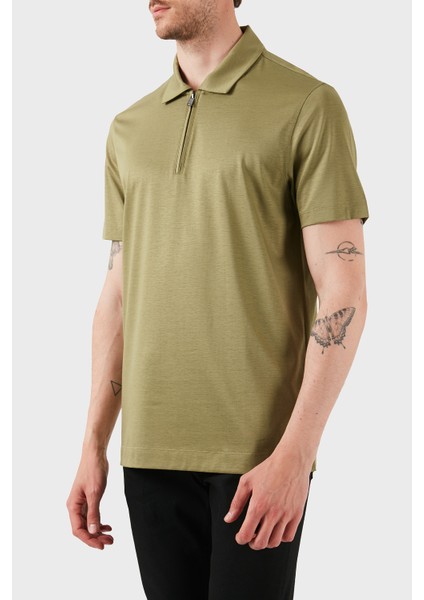 Pamuk Karışımlı Regular Fit Yarım Fermuarlı Polo Yaka T Shirt Erkek T Shirt 50537954 311 modelleri