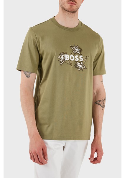 Pamuklu Işleme Detaylı Regular Fit Bisiklet Yaka T Shirt Erkek T Shirt 50536796 311