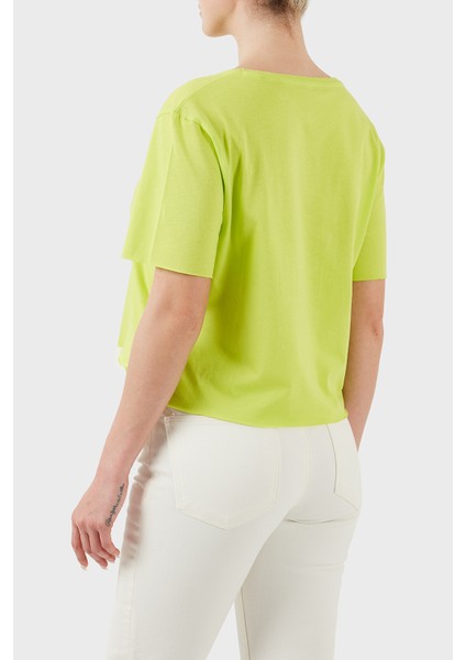 Ss Cn Logo Pamuklu Cropped Fit T Shirt E02I01JA914 Bayan Crop E02I01 JA914 G8BU