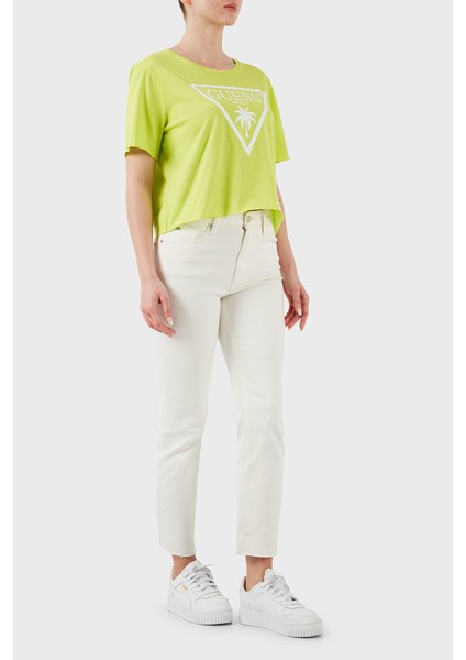 Ss Cn Logo Pamuklu Cropped Fit T Shirt E02I01JA914 Bayan Crop E02I01 JA914 G8BU
