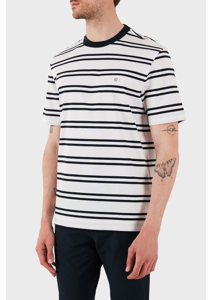 Çizgili Pamuk Regular Fit Bisiklet Yaka T Shirt Erkek T Shirt 50520298 405 indirimleri