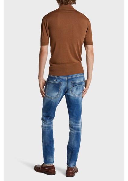 Streç Pamuklu Skinny Fit Normal Bel Dar Paça Jeans Erkek Kot Pantolon S71LB1577 S30342 470