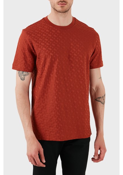 Pamuklu Monogram Logo Baskılı Regular Fit Bisiklet Yaka T Shirt Erkek T Shirt 50537131 806 modelleri