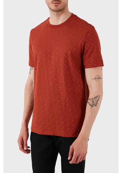 Pamuklu Monogram Logo Baskılı Regular Fit Bisiklet Yaka T Shirt Erkek T Shirt 50537131 806 fırsatları