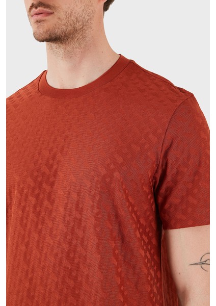 Pamuklu Monogram Logo Baskılı Regular Fit Bisiklet Yaka T Shirt Erkek T Shirt 50537131 806 indirimleri