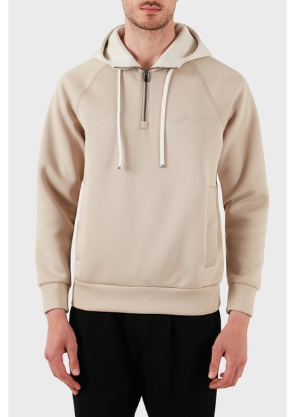Pamuklu Relaxed Fit Yarım Fermuarlı Kapüşonlu Yaka Sweat Erkek Sweat 50531360 275