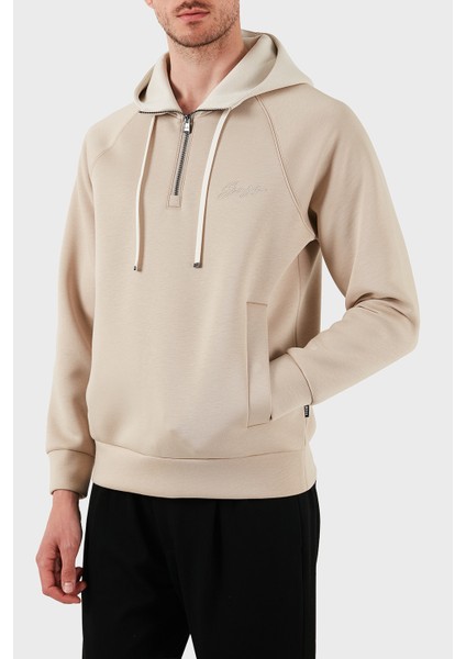 Pamuklu Relaxed Fit Yarım Fermuarlı Kapüşonlu Yaka Sweat Erkek Sweat 50531360 275 modelleri