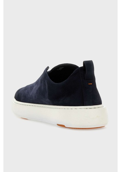Logolu Süet Kalın Tabanlı Slip-On Sneaker Ayakkabı Erkek Ayakkabı MBCD21995BARTFEHU59