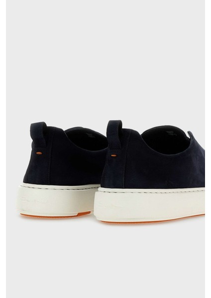 Logolu Süet Kalın Tabanlı Slip-On Sneaker Ayakkabı Erkek Ayakkabı MBCD21995BARTFEHU59