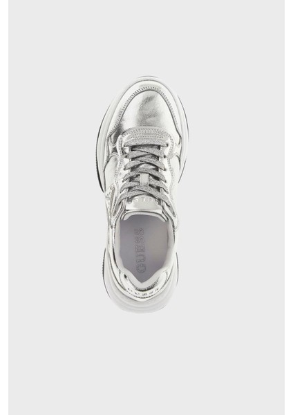 Hapyy Deri Karışımlı Kalın Tabanlı Logolu Sneaker Ayakkabı FLPHAPLEL12 Bayan Ayakkabı Flphap LEL12 Sılve