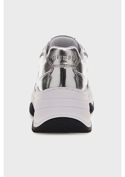 Hapyy Deri Karışımlı Kalın Tabanlı Logolu Sneaker Ayakkabı FLPHAPLEL12 Bayan Ayakkabı Flphap LEL12 Sılve