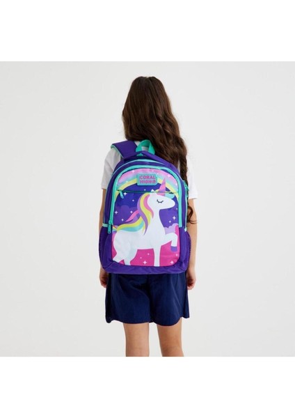 Kids Mor Su Yeşili Unicorn Desenli 2'Li Okul Çanta Seti Goset0214376 indirimleri
