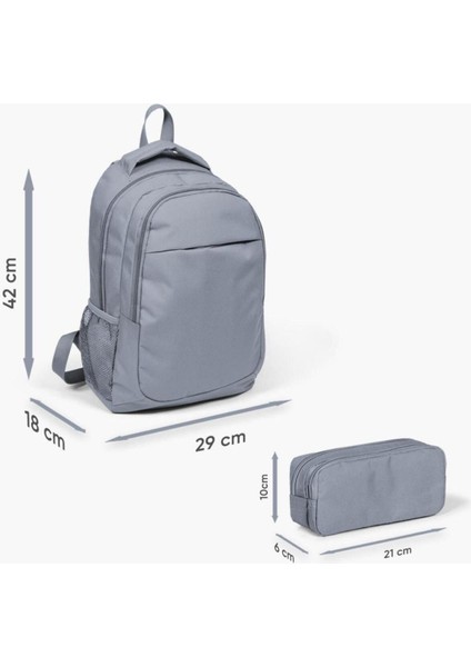 Koyu Gri Siyah 2'Li Okul Çanta Seti Goset0214393 modelleri
