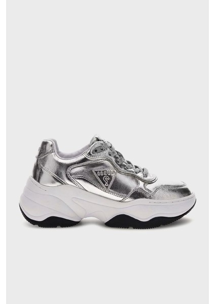 Hapyy Deri Karışımlı Kalın Tabanlı Logolu Sneaker Ayakkabı FLPHAPLEL12 Bayan Ayakkabı Flphap LEL12 Sılve
