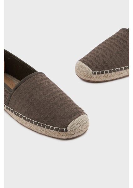 Deri Tamamı Logolu Espadril Erkek Ayakkabı X4S030 XR338 U582