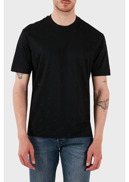 Regular Fit Bisiklet Yaka Tamamı Logolu T Shirt Erkek T Shirt EM001400 AF10017 FC185 fiyatları