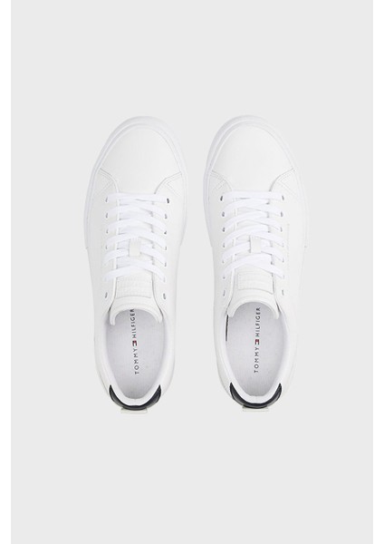 Logolu Deri Sneaker Ayakkabı Erkek Ayakkabı FM0FM05312 0k5 fırsatları