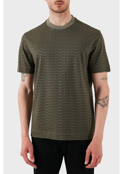 Jakarlı Regular Fit Pamuklu Bisiklet Yaka T Shirt Erkek T Shirt EM001288 AF10017 F8108