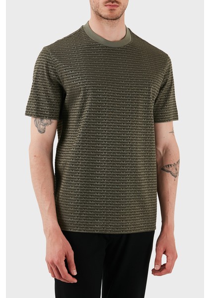 Jakarlı Regular Fit Pamuklu Bisiklet Yaka T Shirt Erkek T Shirt EM001288 AF10017 F8108