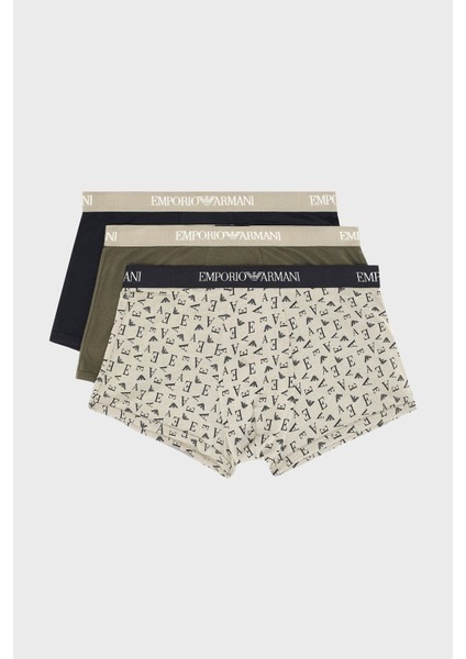 Logolu % 100 Pamuk 3 Pack Boxer Erkek Boxer EM000260 AF10800 MC112