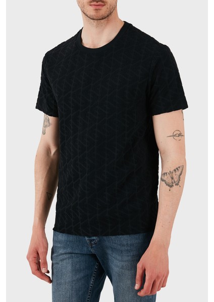 Kabartma Logolu Regular Fit Bisiklet Yaka T Shirt Erkek T Shirt EM000692 AF12362 UC001