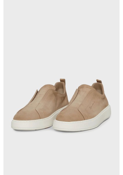 Logolu Süet Kalın Tabanlı Slip-On Sneaker Ayakkabı Erkek Ayakkabı MBCD21995BARTFEHE10