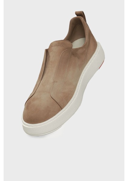 Logolu Süet Kalın Tabanlı Slip-On Sneaker Ayakkabı Erkek Ayakkabı MBCD21995BARTFEHE10