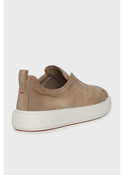 Logolu Süet Kalın Tabanlı Slip-On Sneaker Ayakkabı Erkek Ayakkabı MBCD21995BARTFEHE10
