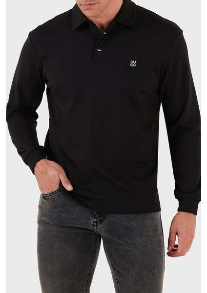 Logolu Regular Fit Uzun Kollu Düğmeli Polo Yaka T Shirt Erkek Polo Yaka T Shirt 50542578 001 fırsatları