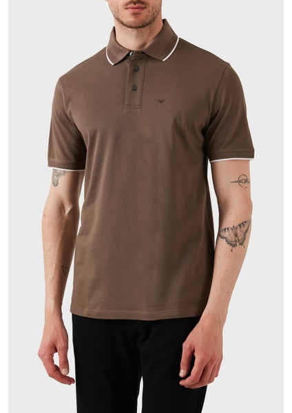 Şeritli Pamuk Düğmeli Polo Yaka T Shirt Erkek Polo Yaka T Shirt EM000858 AF12955 U6195
