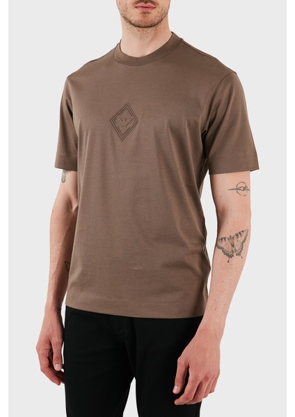 Kabartmalı Logo Pamuk Regular Fit Bisiklet Yaka T Shirt Erkek T Shirt EM001040 AF13669 U6195