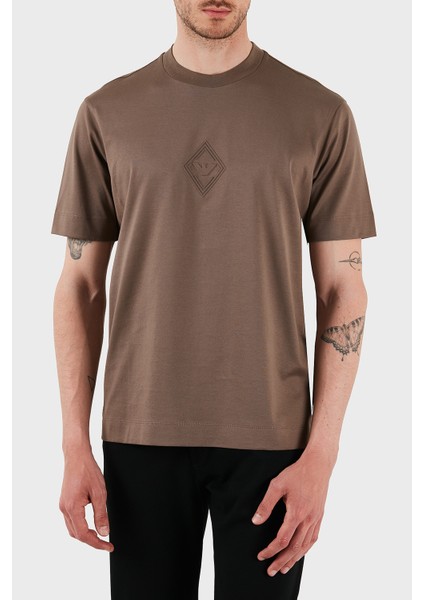 Kabartmalı Logo Pamuk Regular Fit Bisiklet Yaka T Shirt Erkek T Shirt EM001040 AF13669 U6195 modelleri