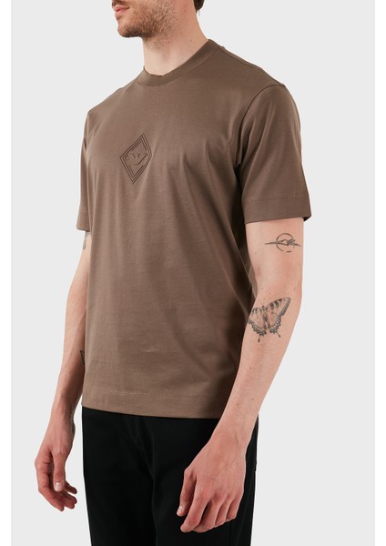 Kabartmalı Logo Pamuk Regular Fit Bisiklet Yaka T Shirt Erkek T Shirt EM001040 AF13669 U6195 fırsatları