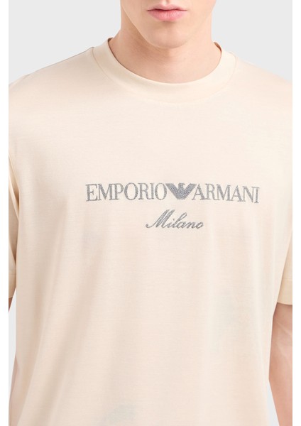 Logo Işlemeli Regular Fit Pamuklu Bisiklet Yaka T Shirt Erkek T Shirt EM001033 AF10017 M1052 fırsatları