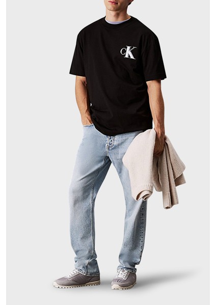 Logo Baskılı Pamuklu Relaxed Fit Bisiklet Yaka T Shirt J30J327475BEH Erkek T Shirt J30J327475 Beh fiyatları