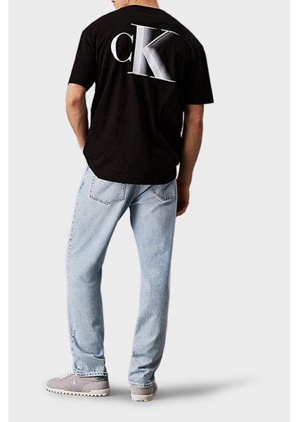 Logo Baskılı Pamuklu Relaxed Fit Bisiklet Yaka T Shirt J30J327475BEH Erkek T Shirt J30J327475 Beh modelleri