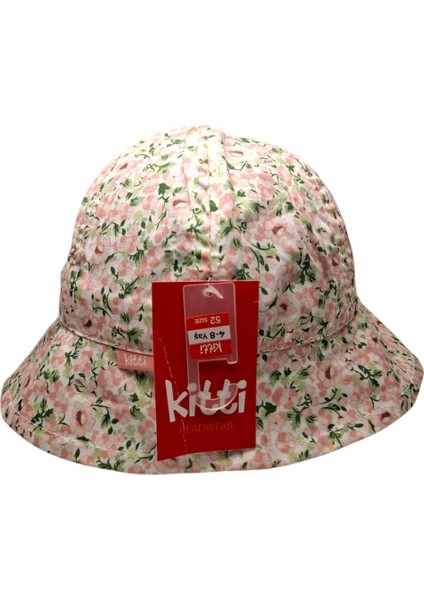 Spteks Kitti 4-8 Yaş Kız Çocuk Pudra Renk Desenli Yazlık Maksi Şapka fiyatları
