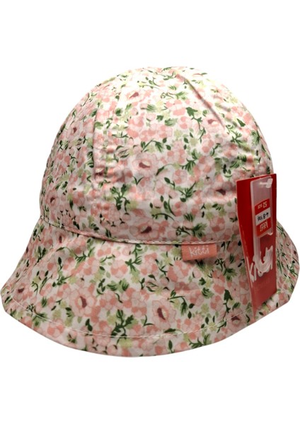 Spteks Kitti 4-8 Yaş Kız Çocuk Pudra Renk Desenli Yazlık Maksi Şapka modelleri